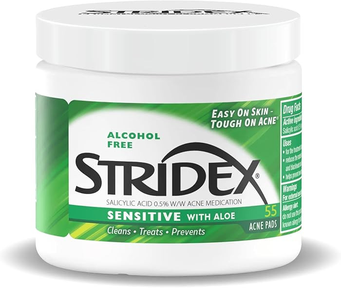 Stridex Sensitive with Aloe, Alcohol Free, 55 Soft Touch Pads | Amazon (US)