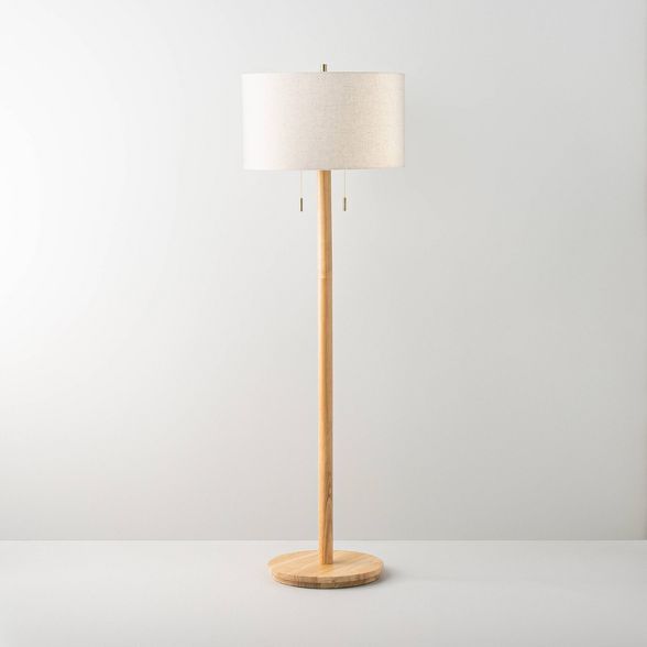Light Wood Floor Lamp (Includes LED Light Bulb) - Hearth &#38; Hand&#8482; with Magnolia | Target