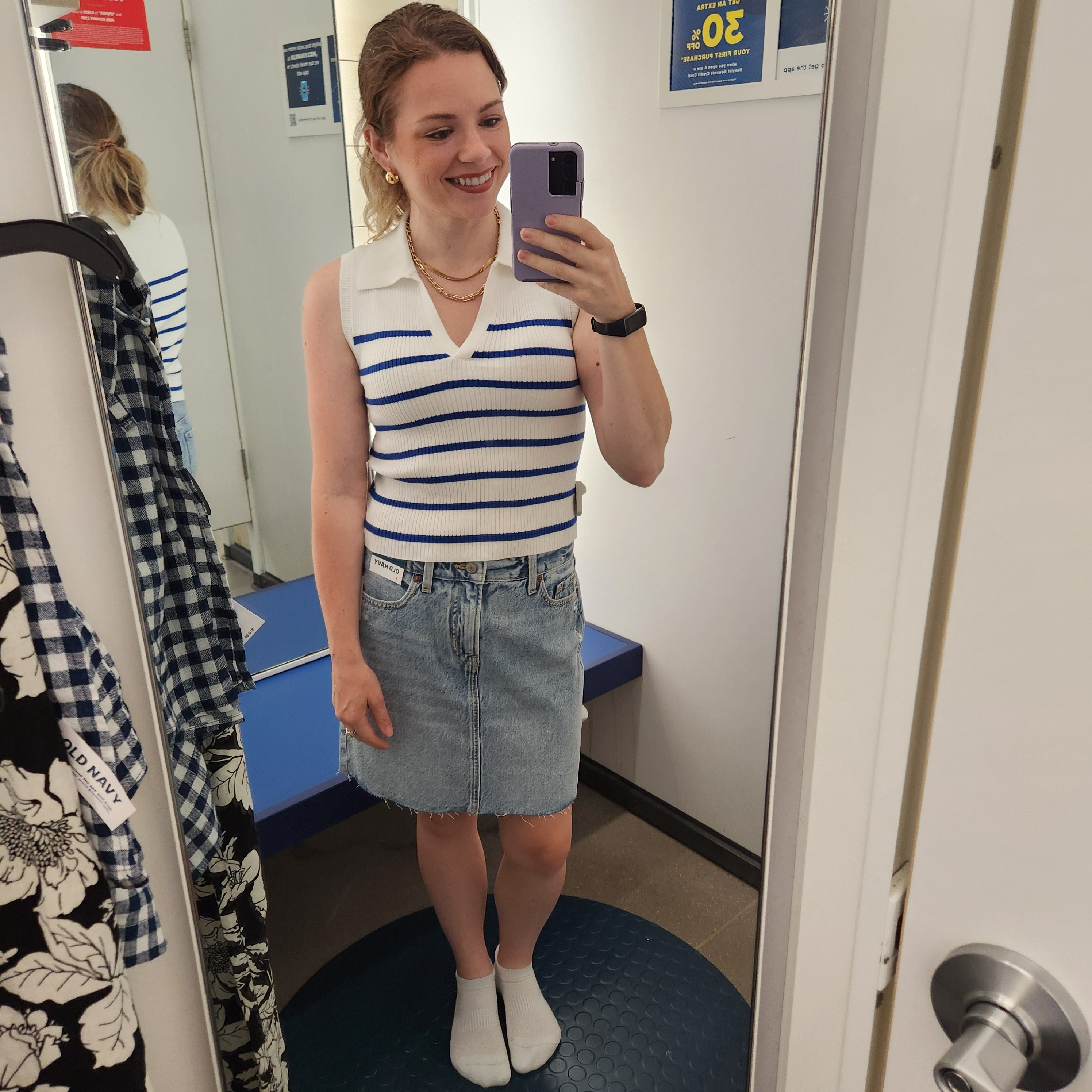 Rib Knit polo size smallDenim mini skirt size 4

#LTKOver40 #LTKMidsize #LTKFindsUnder100