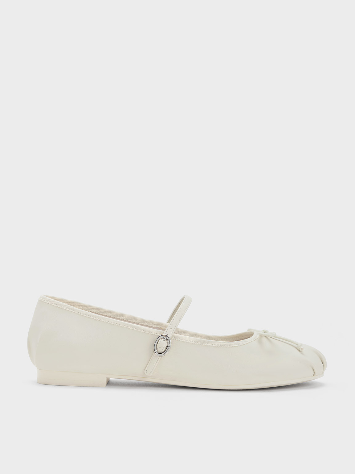 Bow Mary Jane Flats
 - Chalk | Charles & Keith UK