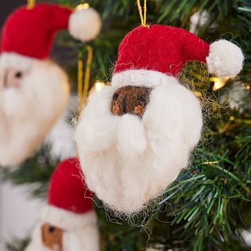 Meri Meri Felt Santas Ornaments (Set of 3) | West Elm (US)