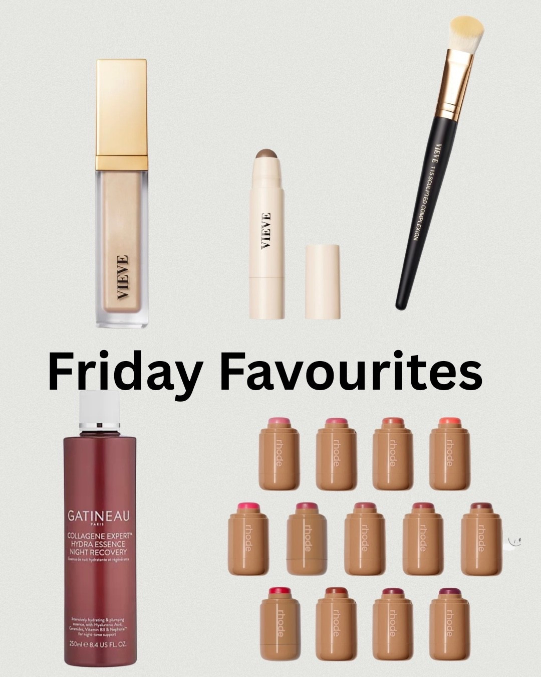 I wear shade Tan Line in the Rhode blush
Medium in the contour
Bijou in the highlight