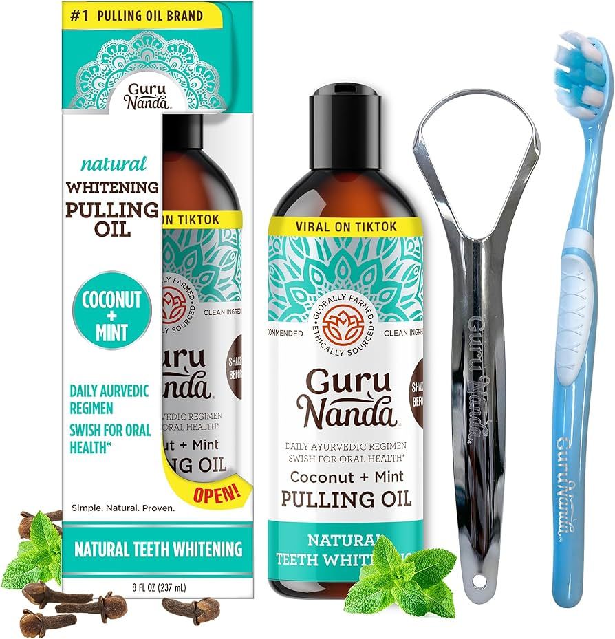 GuruNanda Coconut Oil Pulling with 7 Essential Oils and Vitamin D3, E, K2 (Mickey D), Helps with ... | Amazon (US)