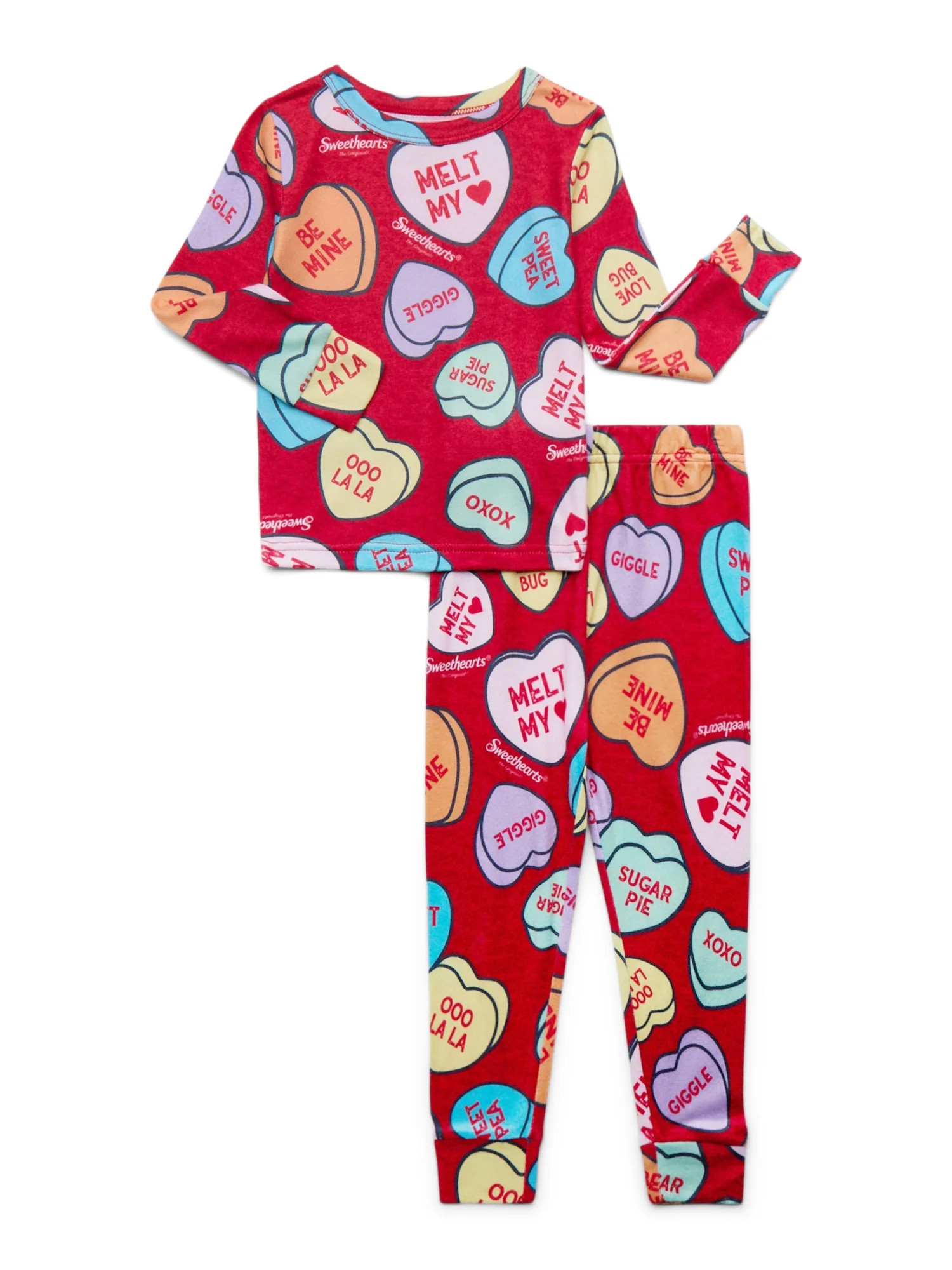 Character Toddler Unisex Valentine's Day Pajama Set, 2-Piece, Sizes 12M-5T | Walmart (US)