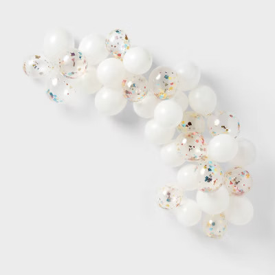 45ct Large Balloons Garland Arch with Confetti White - Spritz™ | Target