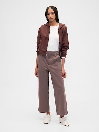 High Rise Easy Stripe Wide-Leg Khakis | Gap Factory