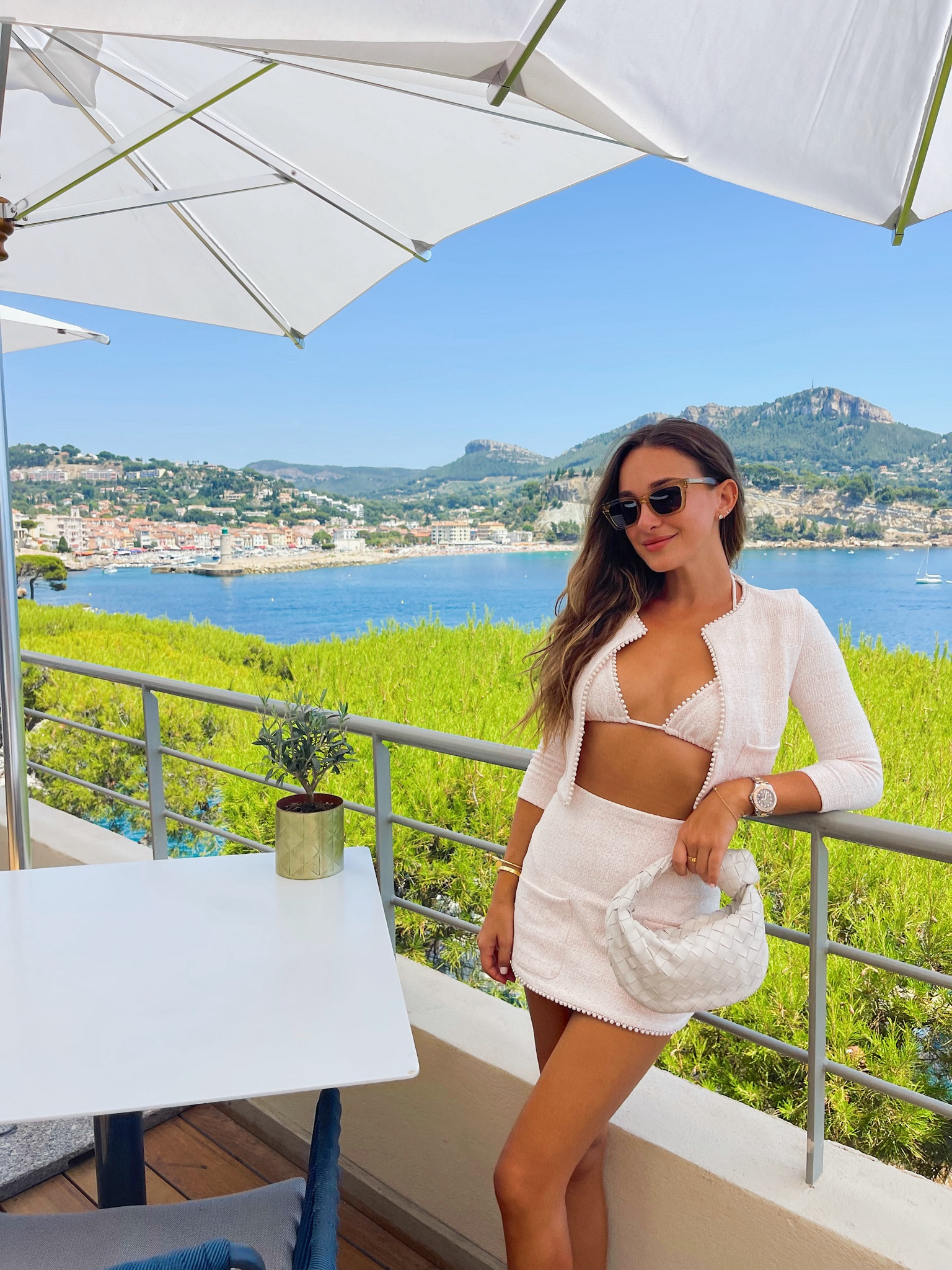 A better look of the full outfit. I wore the jacket closed for lunch and opened to transition to La mer! Might be my favorite look of the summer. I’m wearing size XS. 

#LTKTravel #LTKStyleTip #LTKSwim