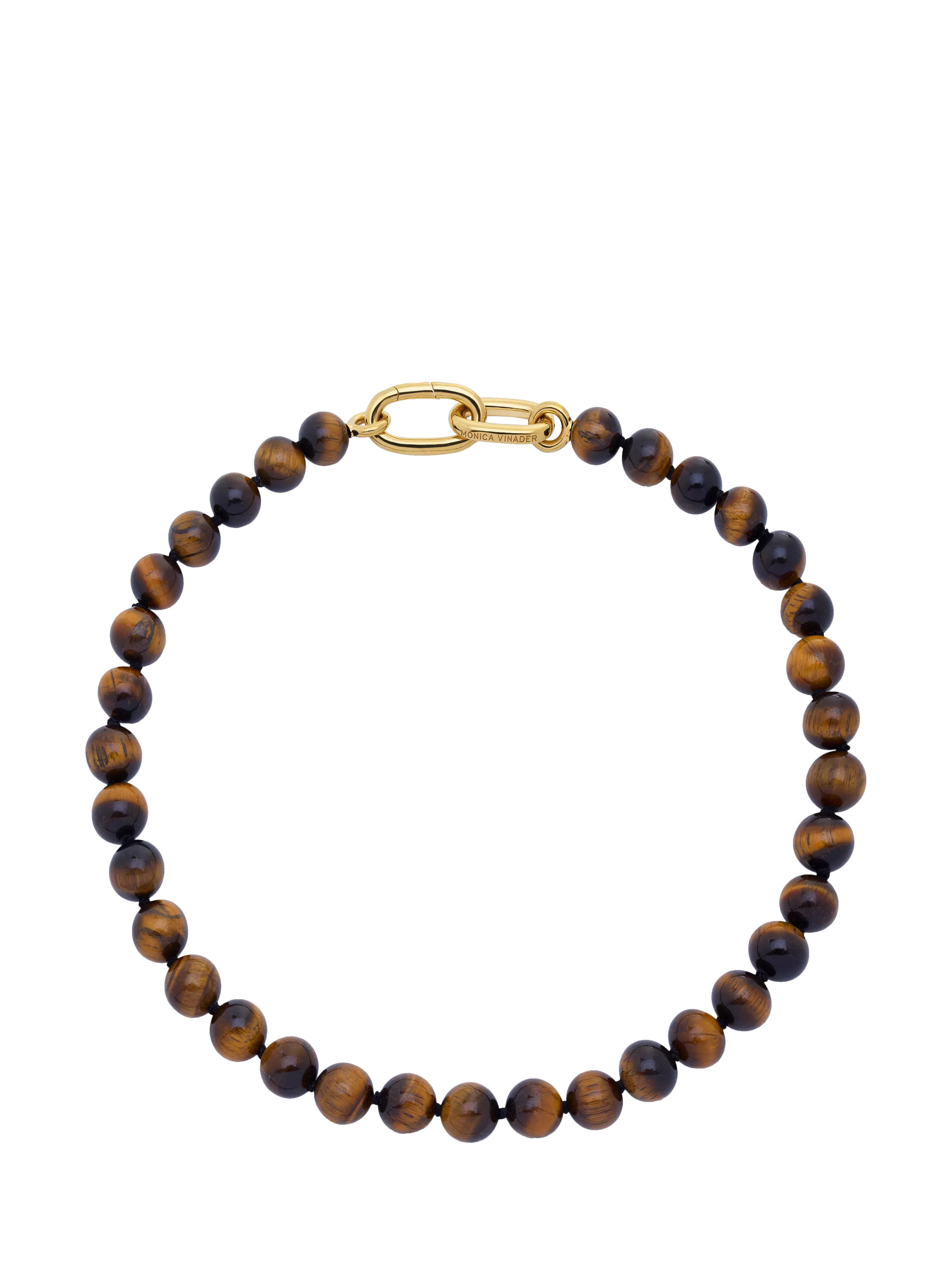 Monica Vinader Kate Young Beaded Tigers Eye Necklace, Brown | John Lewis (UK)