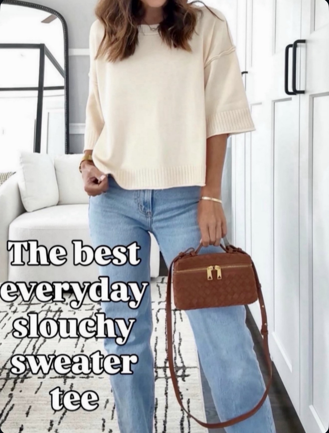 The perfect everyday slouchy sweater tee 🤍 effortless, comfy, and cute with jeans 🔗⬇️

#LTKOver40 #LTKootd #LTKFindsUnder50