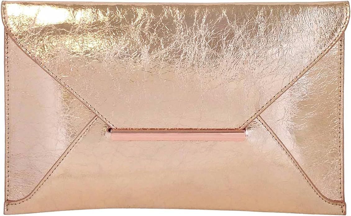 JNB Crushed Metallic Envelope Clutch | Amazon (US)