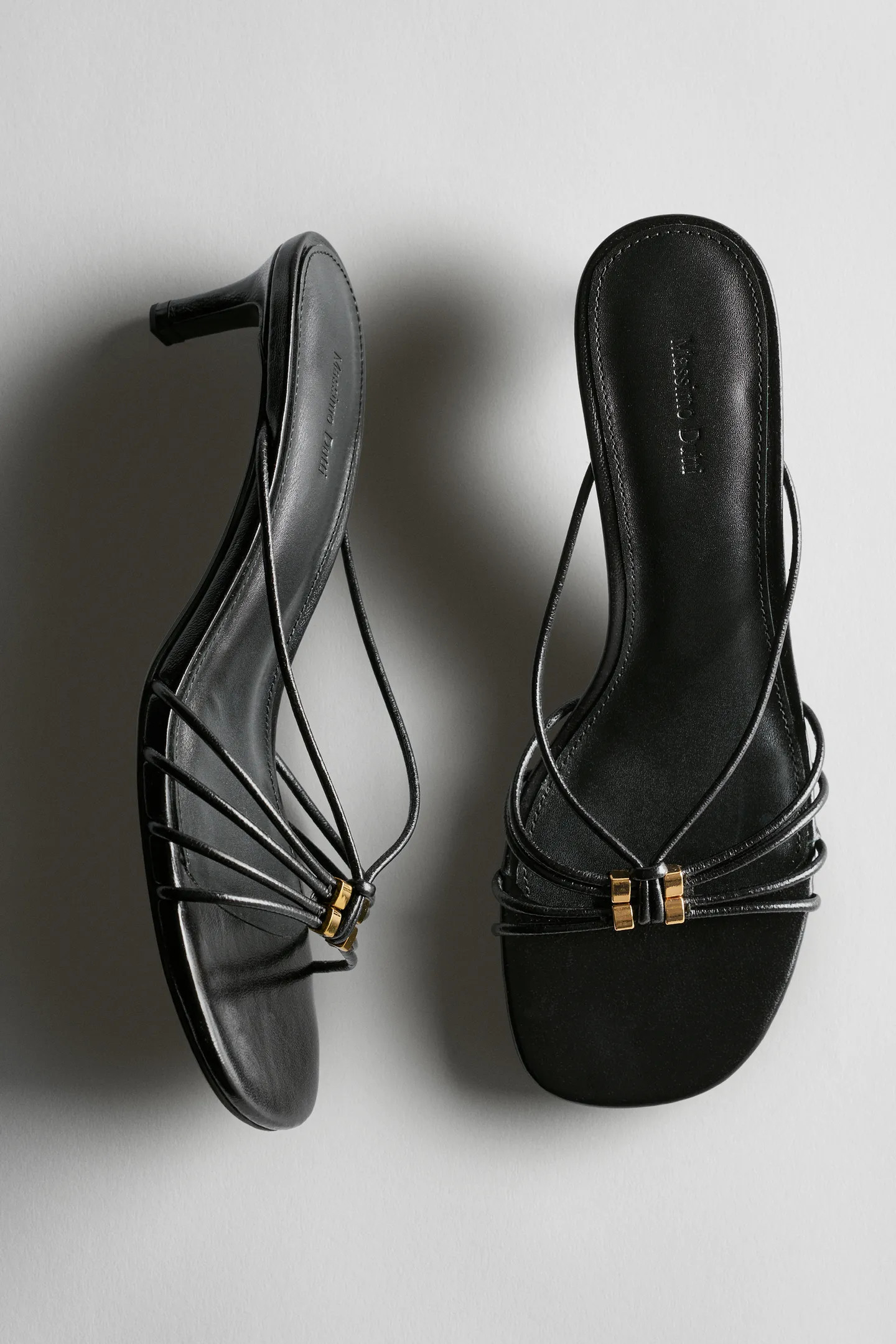 Strappy heeled sandals with embellished detail | Massimo Dutti UK