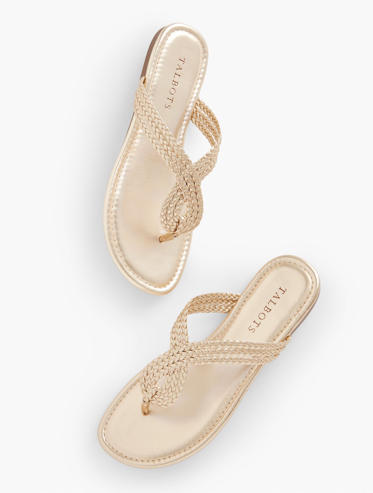 Cece Braid Metallic Thong Sandals | Talbots