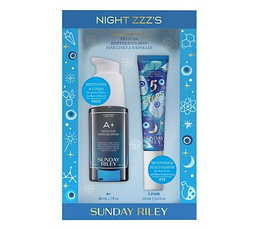 Sunday Riley Night ZZZ's Retinoid Serum and Eye Cream 2-Piece Kit - QVC.com | QVC