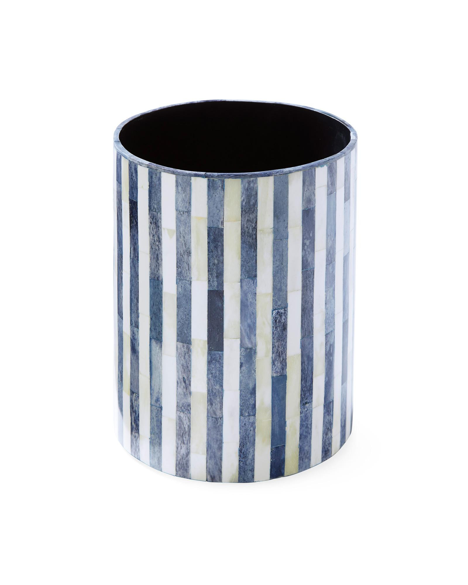 Bar Harbor Bone Inlay Waste Bin | Serena and Lily
