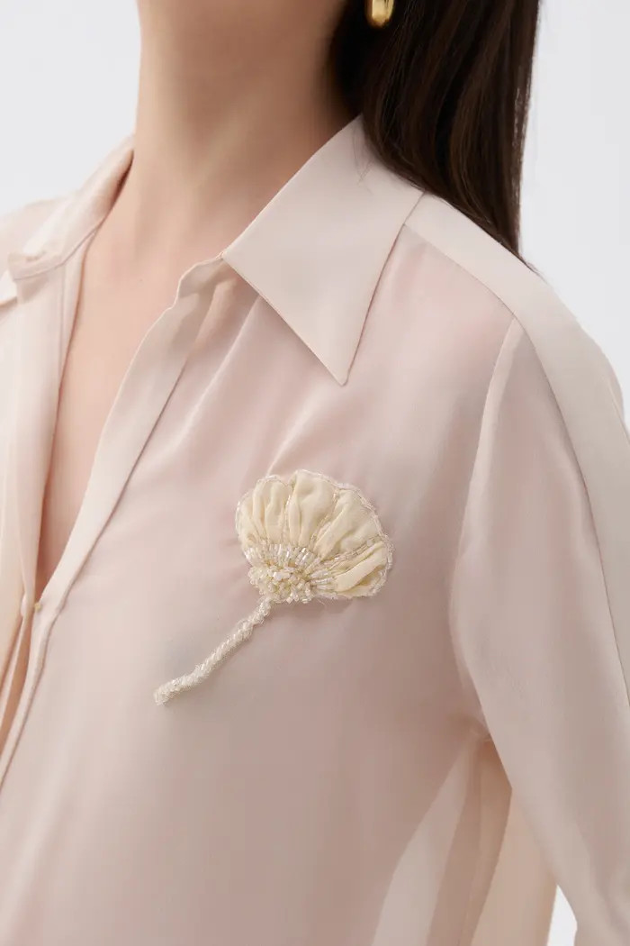 Sheer Floral-Embroidered Shirt | Nordstrom