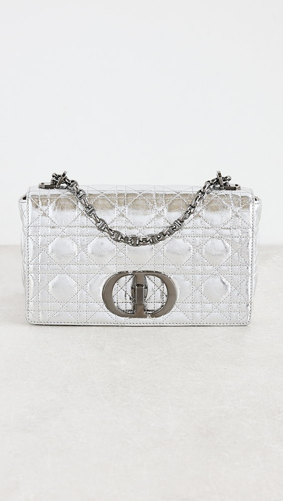 Dior Silver Metallic Caro Medium Bag | Shopbop