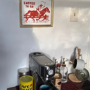 Coffee to Go Cowboy Art Print: Retro Western Poster for Kitchen Wall Decor - Etsy | Etsy (Global)