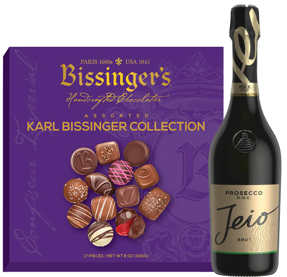 Prosecco & Bissinger's Signature Chocolates Gift Set | Wine.com