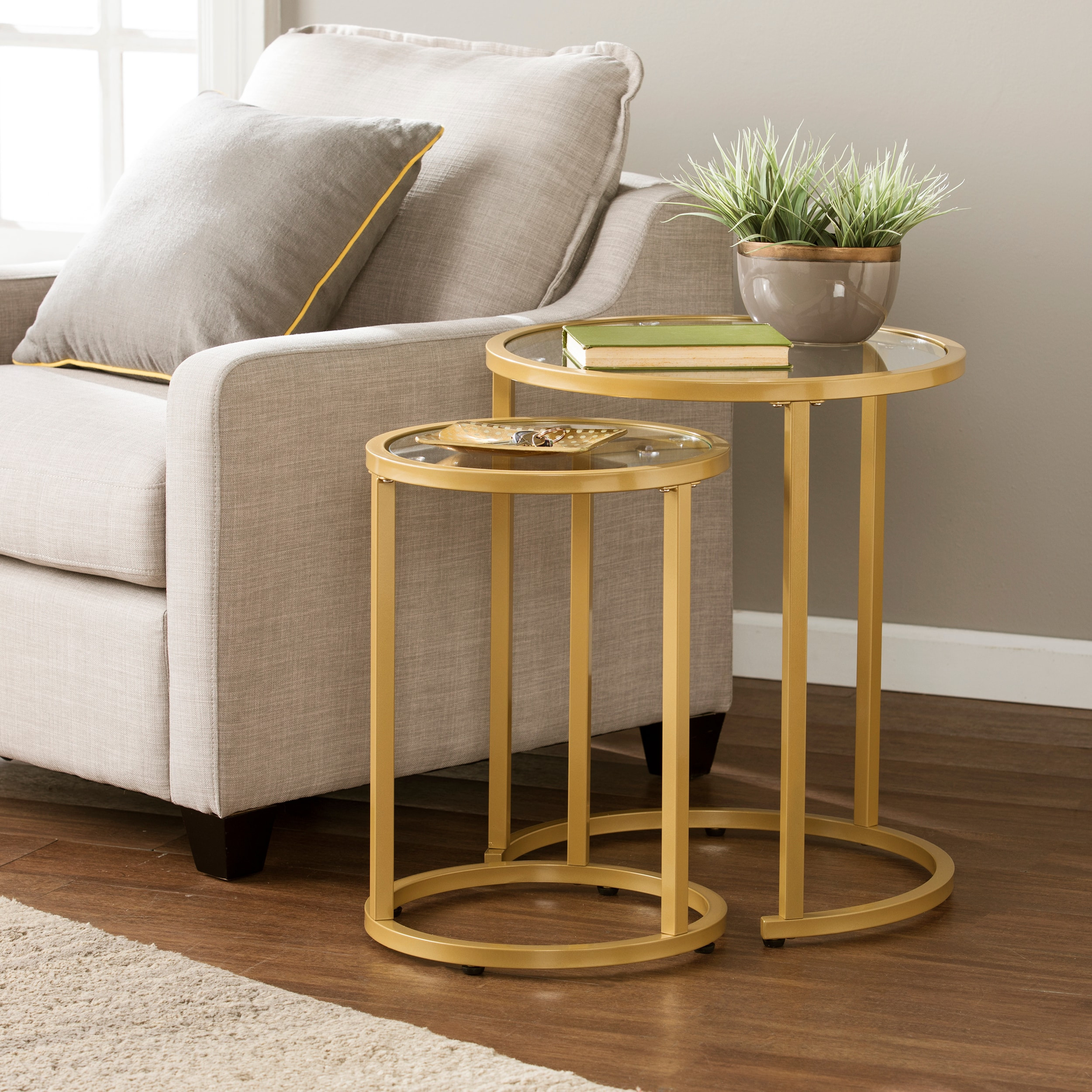 Safavieh Evelyn Glam Nesting Side Table 2pc Set – Gold | CK4292 | Lowe's