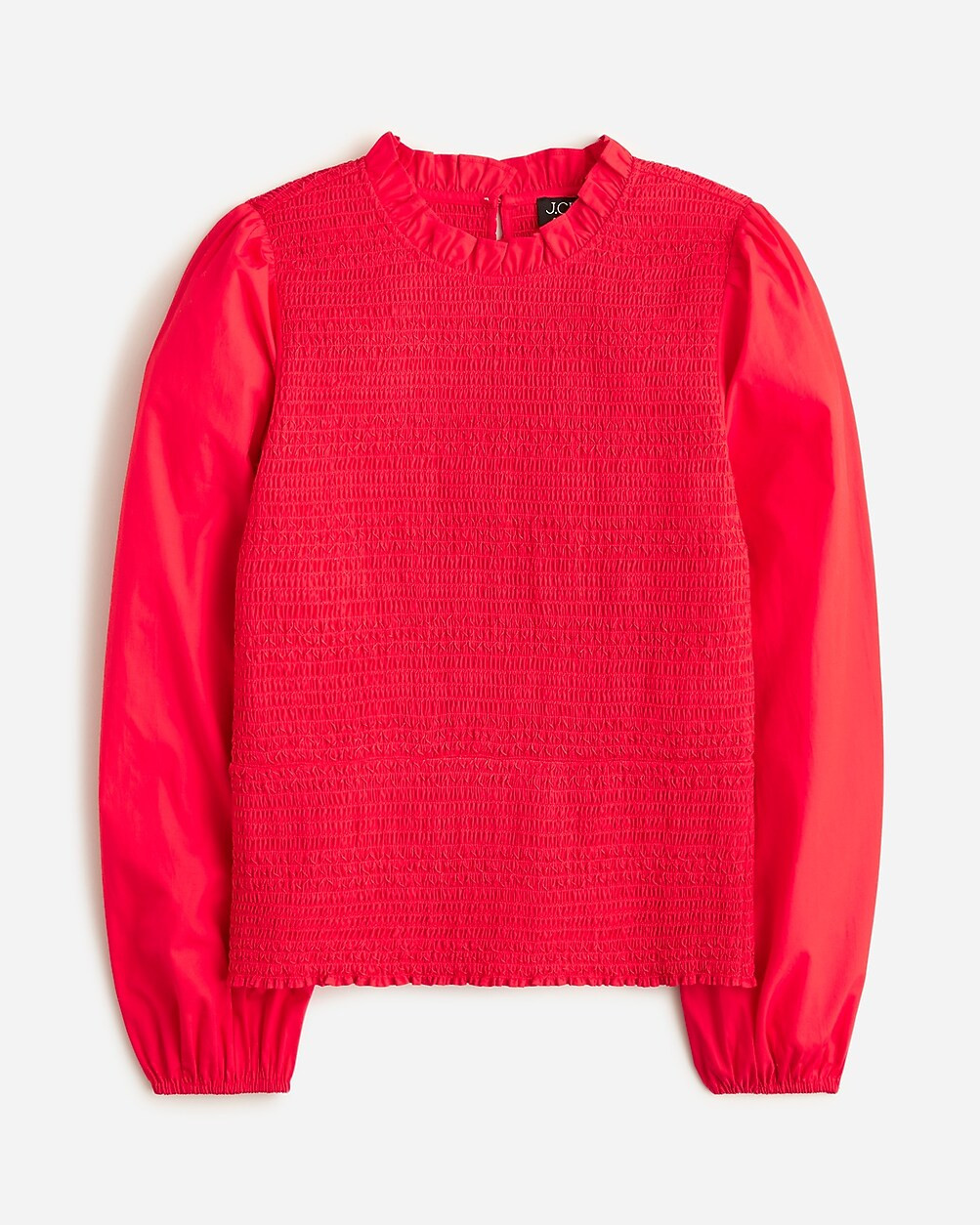 Long-sleeve ruffleneck smocked top | J. Crew US
