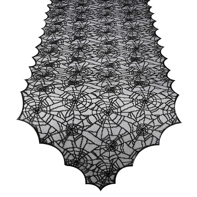 ibohr Halloween Table Runner with Spider Web Lace Festival Table Runner Halloween Table Decoratio... | Amazon (US)