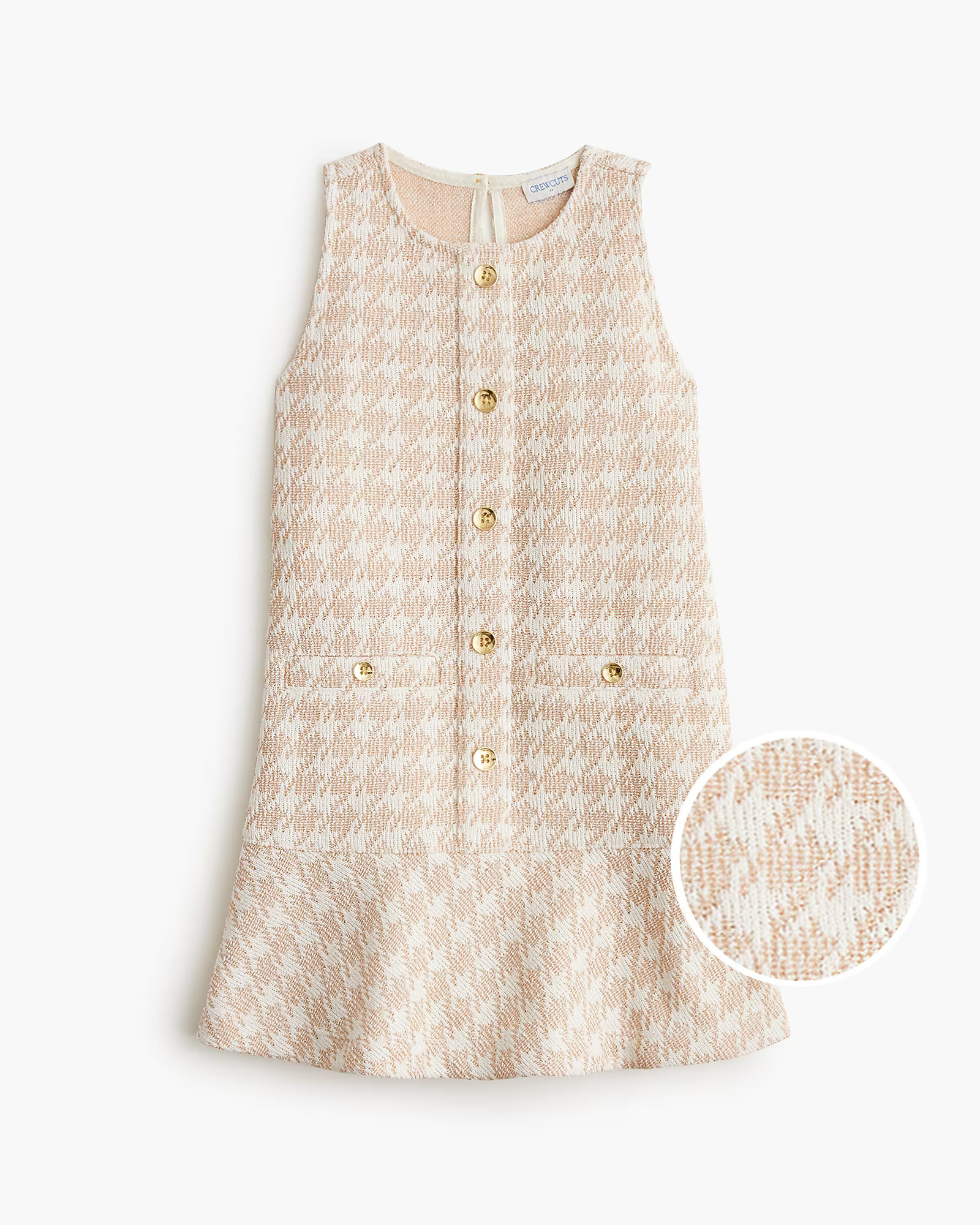 Girls' shimmer houndstooth button-front dress | J.Crew Factory