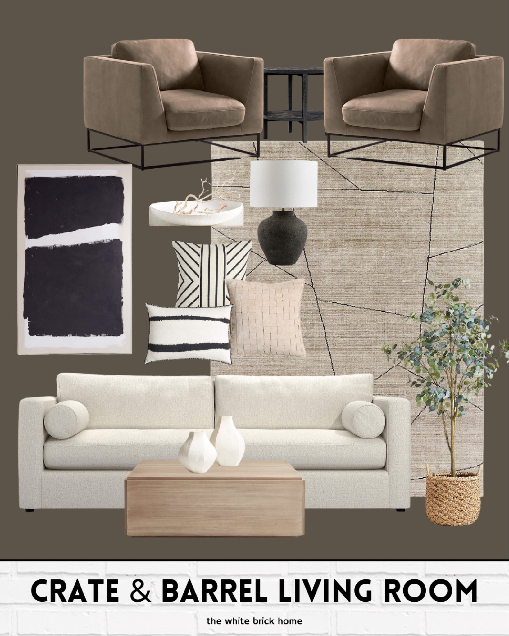 Really loving how this design with slight modern elements also looks casual and cozy! 

Living room, family room, living room furniture, living room seating, sofa, couch, area rug, rug, chair, accent chair, coffee table, square coffee table, faux tree, wall art, modern wall art, throw pillows, accent chairs, crate and barrel, crate and barrel living room design, crate and barrel living room furniture, home decor, home accessories, table lamp, living room ideas, neutral living room design, living room ideas. 

#LTKStyleTip #LTKSaleAlert #LTKHome