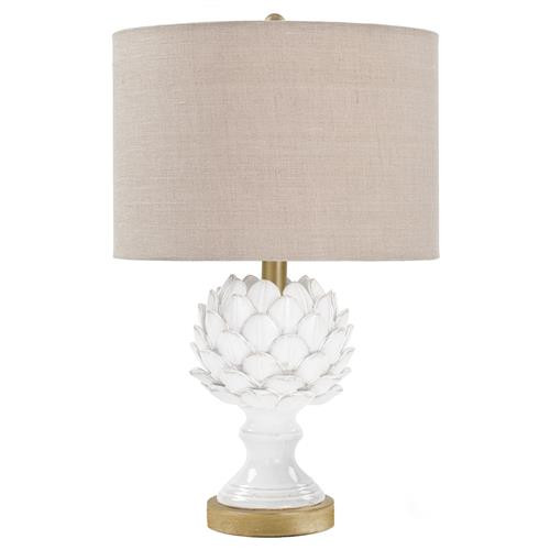 Regina Andrew Leafy Artichoke French White Ceramic Table Lamp | Kathy Kuo Home