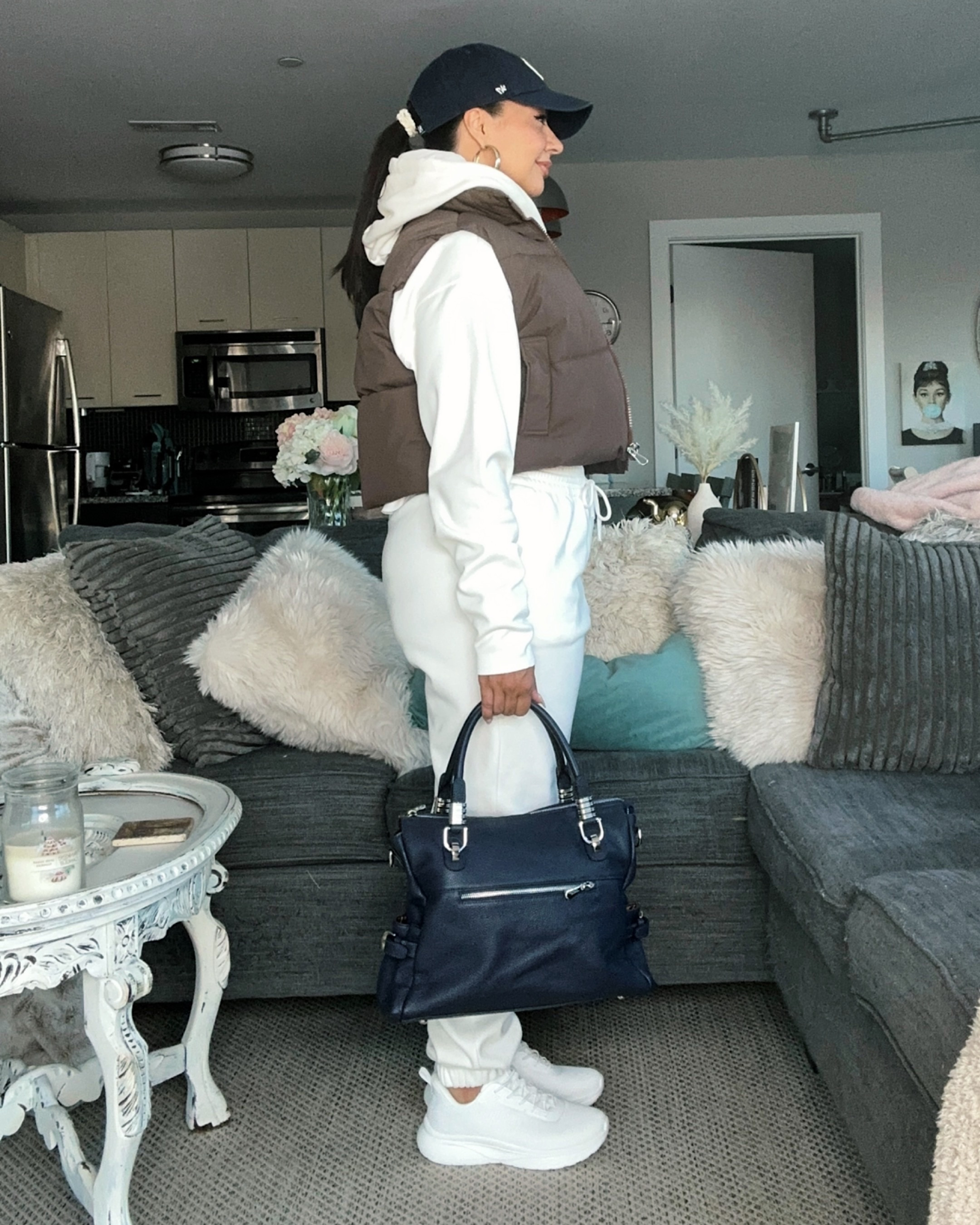 Comfy Casual Outfit 🐻

Sizing ⬇️

5’3 
155 lbs
Size 8 / Medium
Bust: 34DDD
Waist: 28”
Hips: 43”
Wearing Size Medium in the set and Large in the vest

casual outfits, comfy outfits, athleisure, sneakers, puffer vest, errands outfit, sweatsuit 

#LTKFindsUnder100 #LTKStyleTip #LTKActive