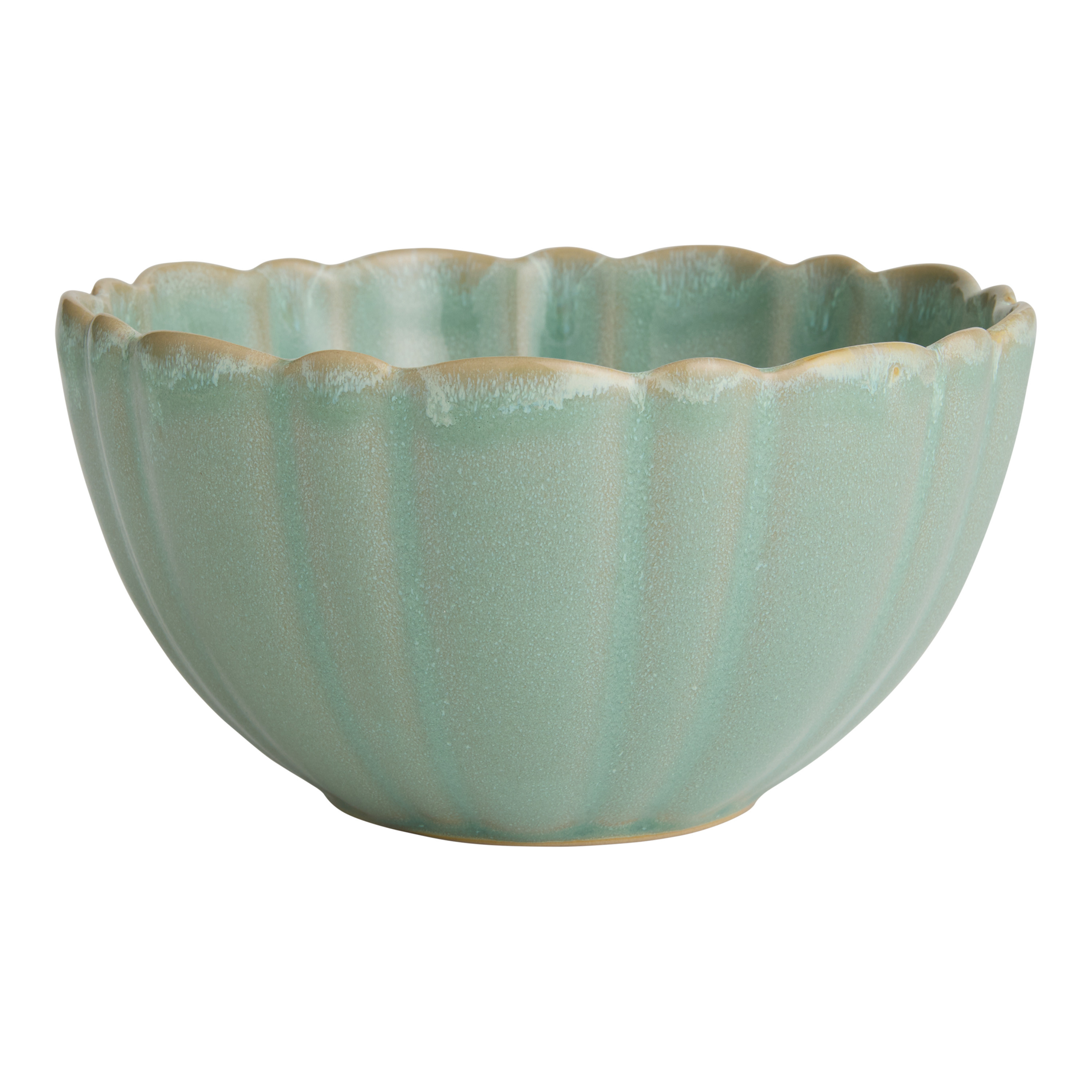 Mint Scallop Rim Speckled Bowl | World Market