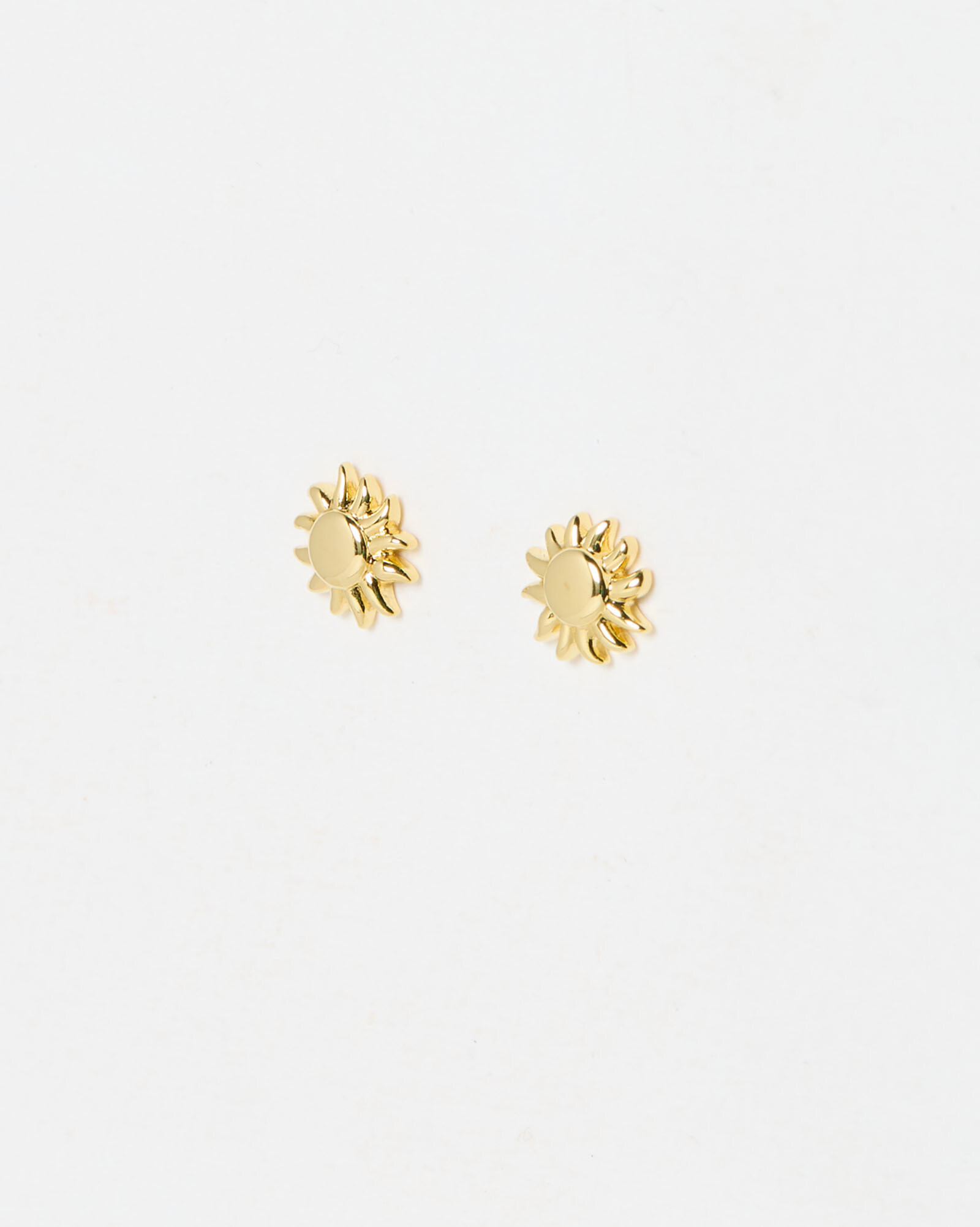Elio Gold Plated Sun Small Stud Earrings | Oliver Bonas (Global)