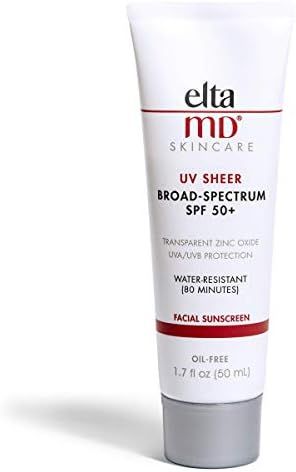 EltaMD UV Sheer Face Sunscreen Broad-Spectrum SPF 50+, Water Resistant, Mineral Based Sun Protect... | Amazon (US)
