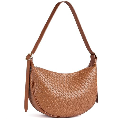 BOSTANTEN Shoulder Purses for Women Hobo Handbag with Adjustable Strap, Brown | Amazon (US)