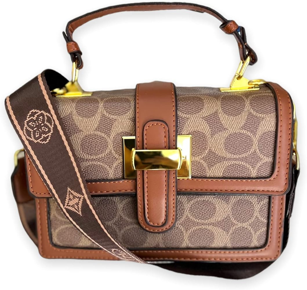 Small Crossbody Bags For Women - Leather Handbag - Satchel Shoulder Bag - Fashion Design - Gold C... | Amazon (US)