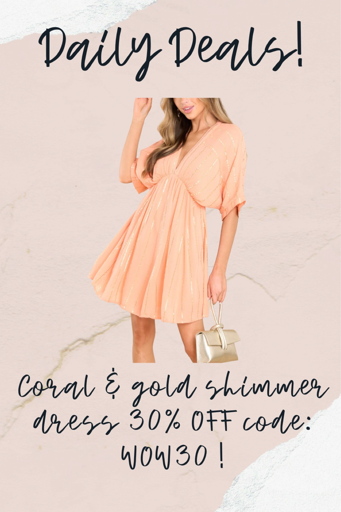 Coral and Gold Dress