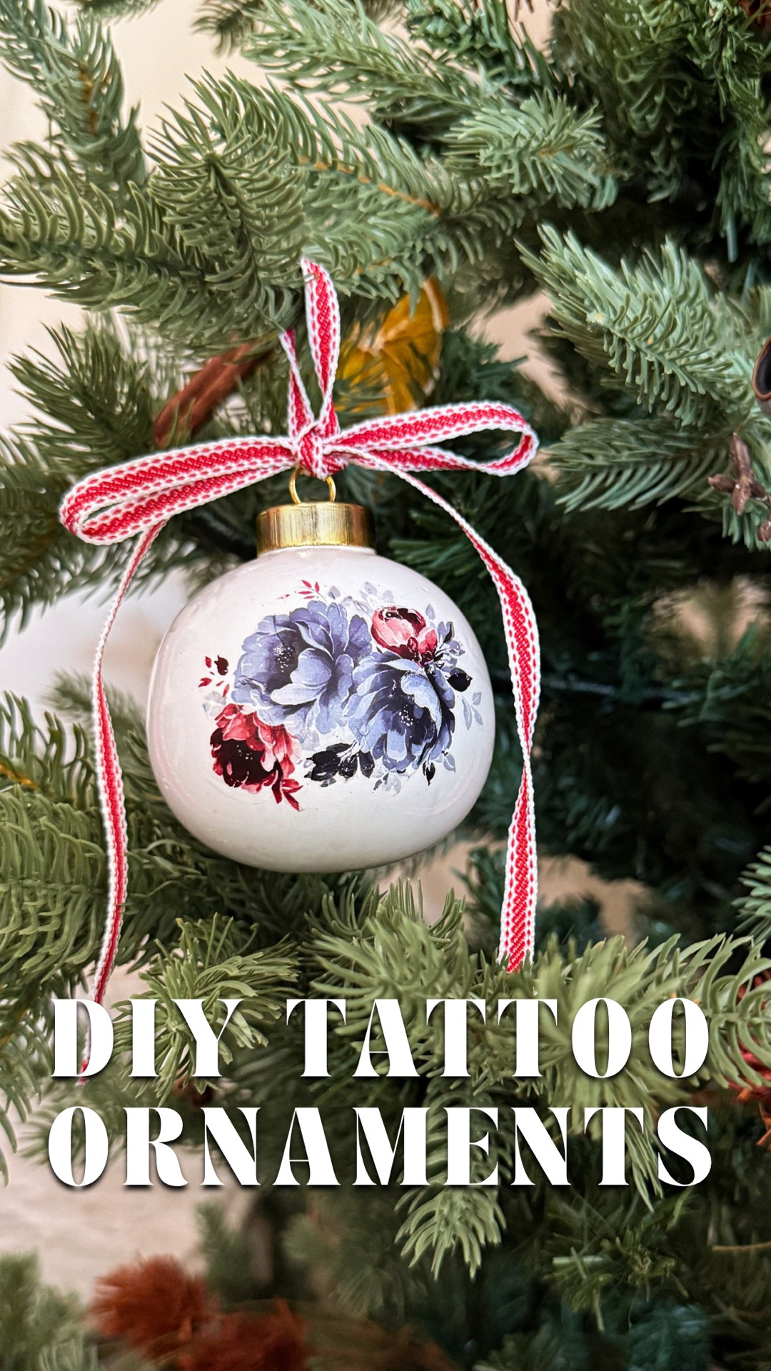 These vintage temporary tattoo ornaments are so easy to make and look so pretty! 😍🌲 

#LTKHoliday #LTKSeasonal #LTKHome