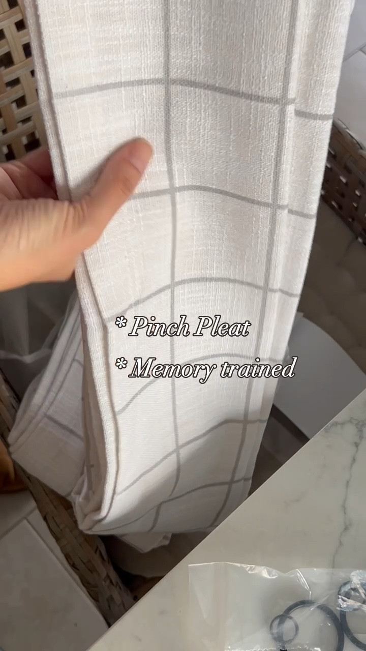 🚨 Use my code RDCINTERIORDESIGN for an additional 17% off now through Nov 30th for their Black Friday sale! 

Stefana Silber Print Linen Blend Curtain Drapery Pleated 
Color: windowpane white carbon W118
Header style: triple pleat 
Measurement single width: 50” each
Measurement single panel height: 104”
Unlined 
With matching tiebacks 
Memory trained 

#LTKHome #LTKHoliday #LTKSaleAlert