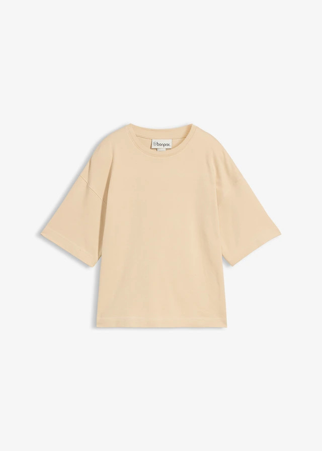 Boxy shirt van zwaar biologisch katoen lichtsand | Bonprix NL (Influencer)