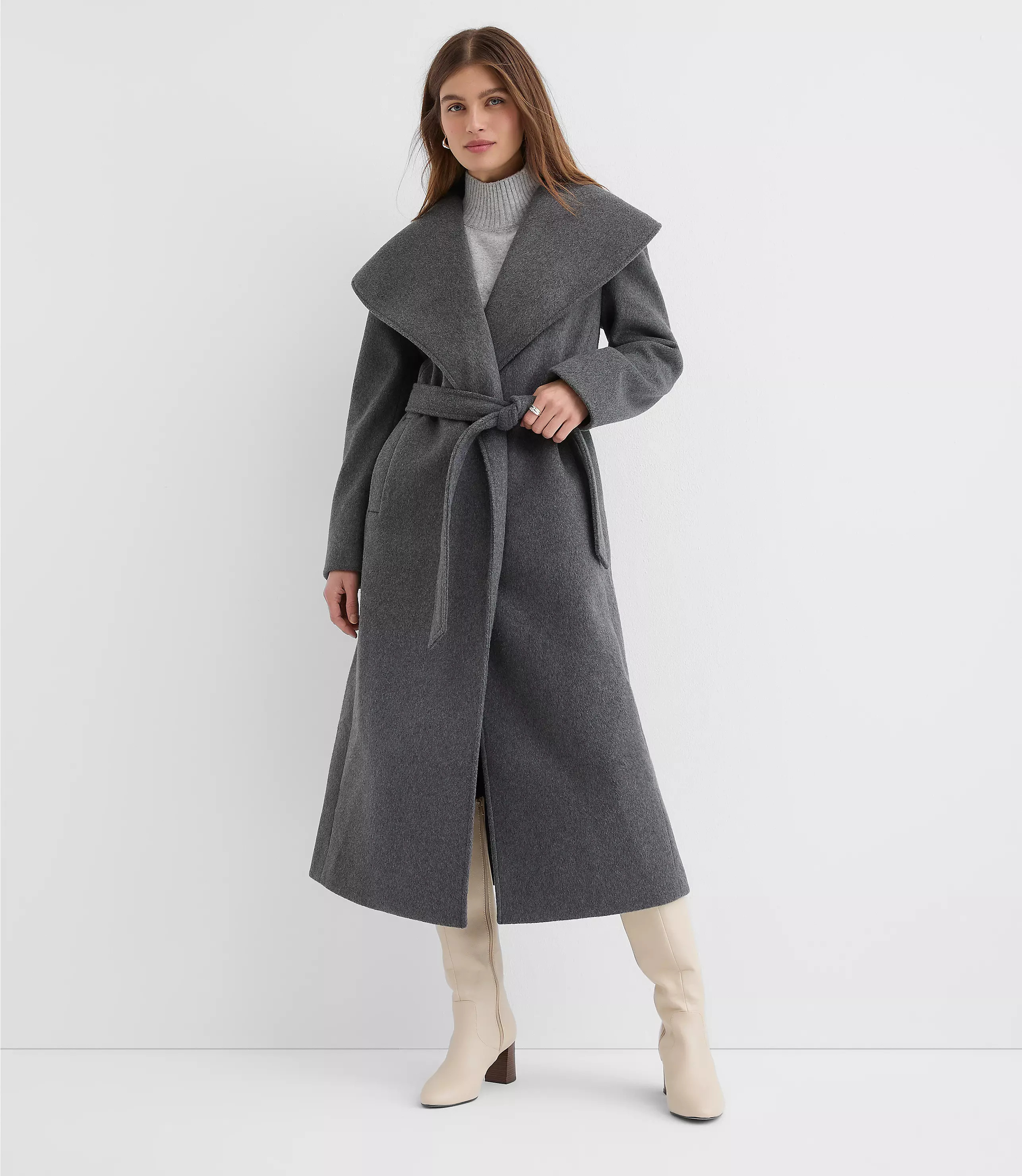 Petite Shawl Collar Belted Coat | LOFT