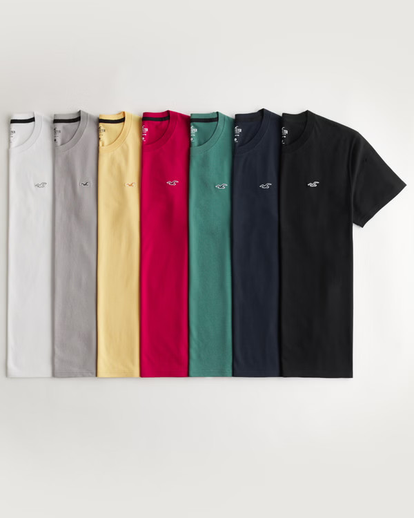 Men's Logo Icon Crew T-Shirt 7-Pack | Men's Up To 60% Off Select Styles | HollisterCo.com | Hollister (US)
