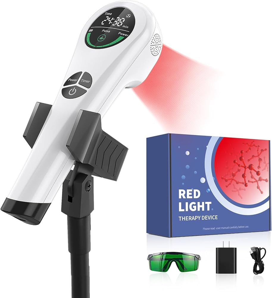Handheld Red Light Therapy Device - 650nm & 808nm Dual Wave Rechargeable, Portable Cold Laser for... | Amazon (US)