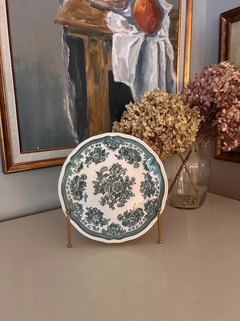 Vintage Villeroy & Boch Fasan Green Transferware Plate | Etsy (Global)