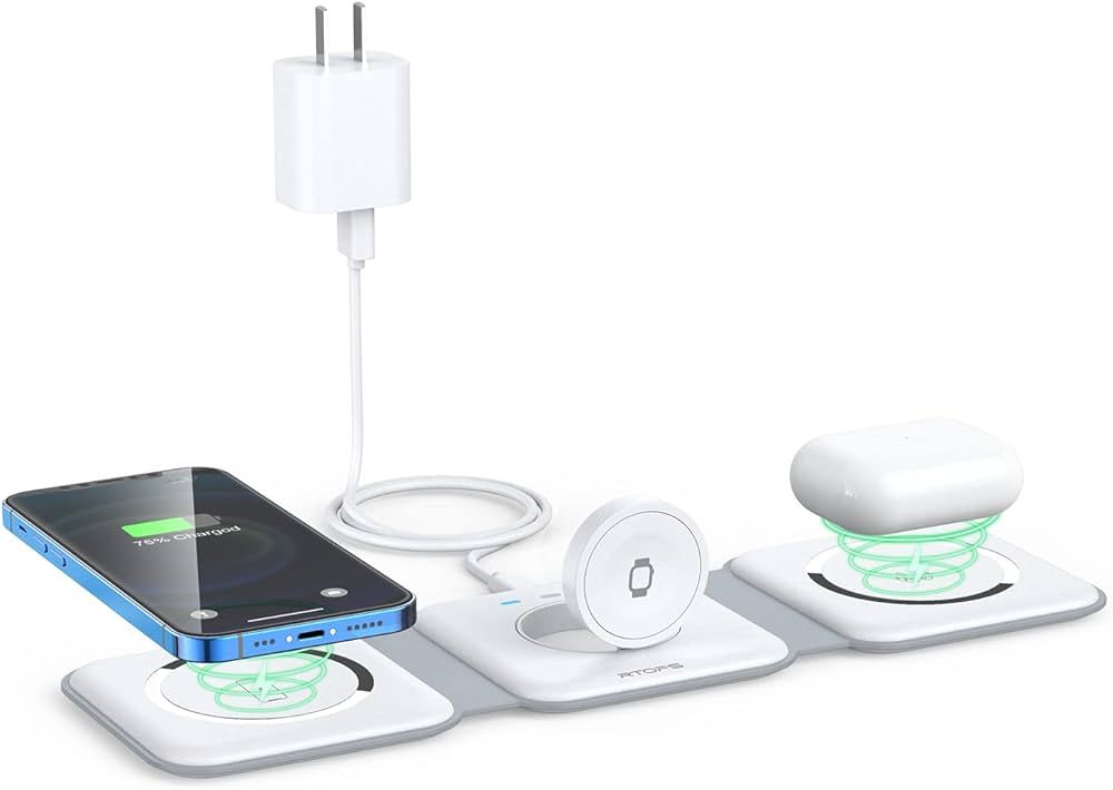 Wireless Charger 3 in 1,RTOPS Magnetic Travel Wireless Charging Station Multiple Devices,GaN 3 in... | Amazon (US)