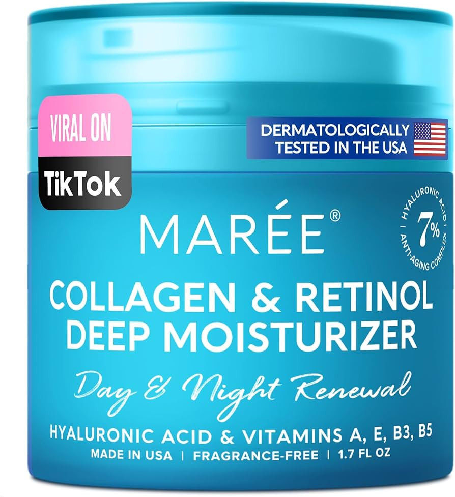 MAREE Face Moisturizer Collagen Cream - Anti Aging Face Cream with Hyaluronic Acid & Retinol - Co... | Amazon (US)