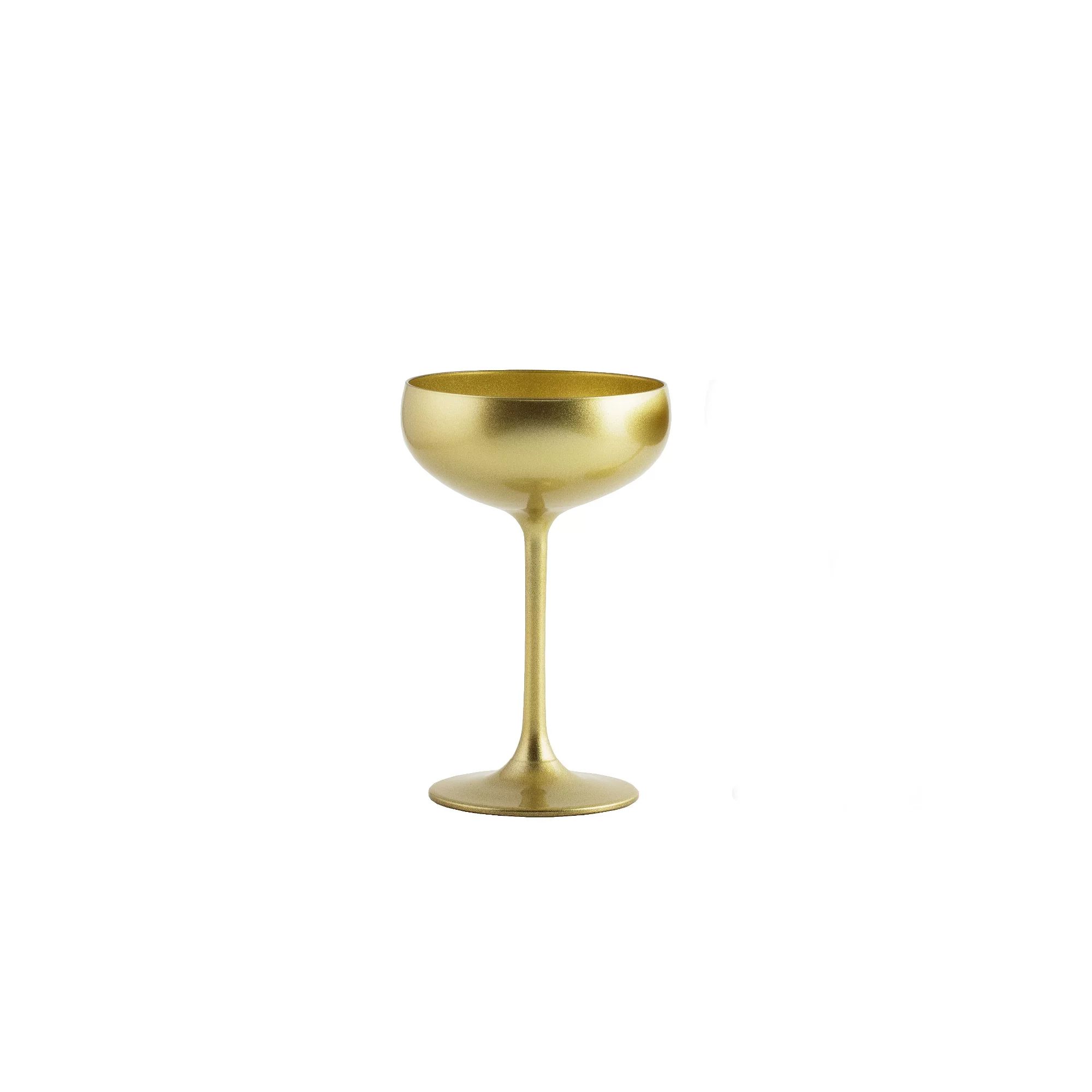 Stolzle Lausitz Olympia Gold German Made Champagne Saucer Coupe Glass, Set of 6 | Walmart (US)
