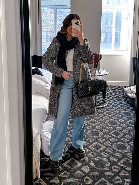 casual neutral outfit for our day in DC 🤩 All on sale - my coat is 20% off I'm in a Medium (petite jacket), 28s jeans, boots tts 

#dadcoat #casualoutfit #winteroutfit #relaxedjeans #shoulderbag #casualoutfit

#LTKFind #LTKstyletip #LTKunder100