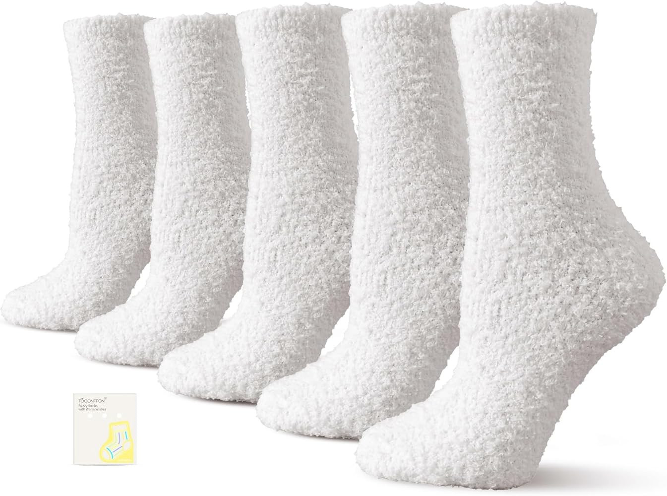 TOCONFFON Women's Fuzzy Socks Cozy Fluffy Socks Hospital Home Sleep Slipper Socks Warm Cozy Gifts... | Amazon (US)