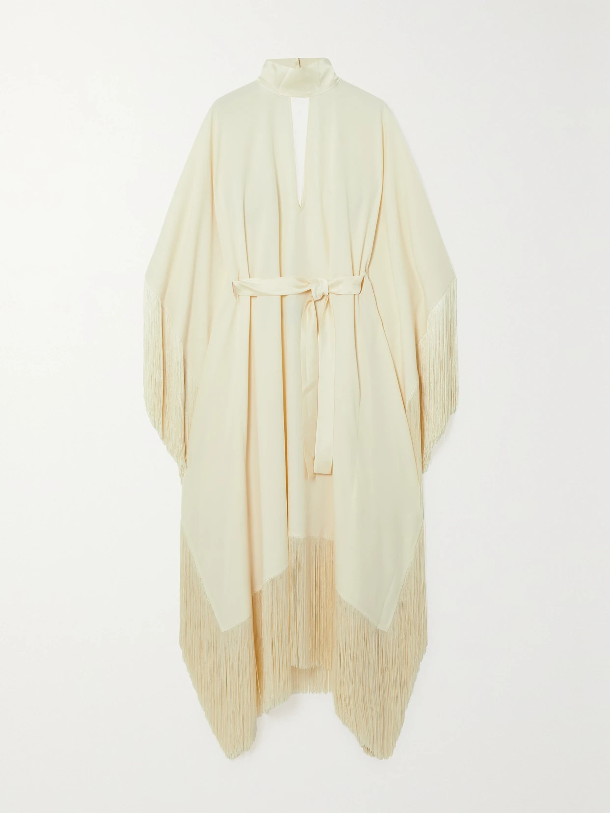 Taller Marmo - Mrs. Hall Open-back Fringed Crepe Kaftan - Ivory | NET-A-PORTER (US)