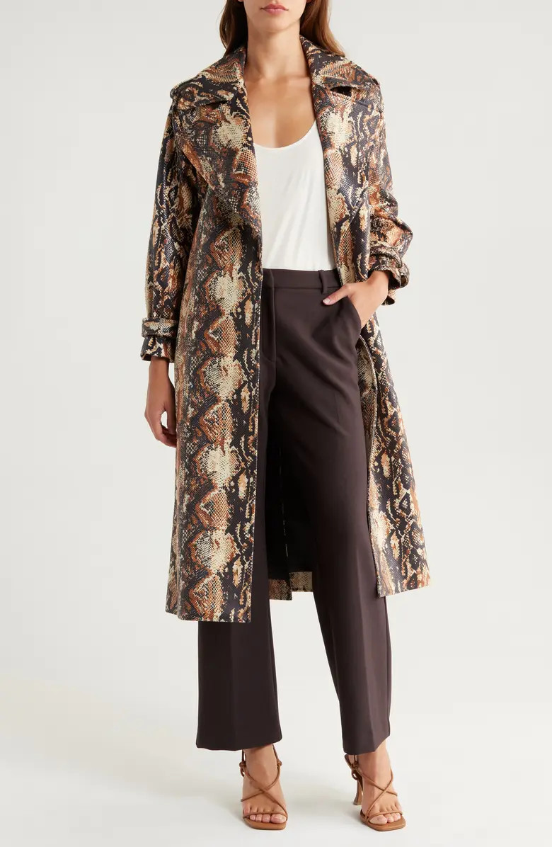 Alice + Olivia Nevada Snakeskin Print Faux Leather Coat | Nordstromrack | Nordstrom Rack