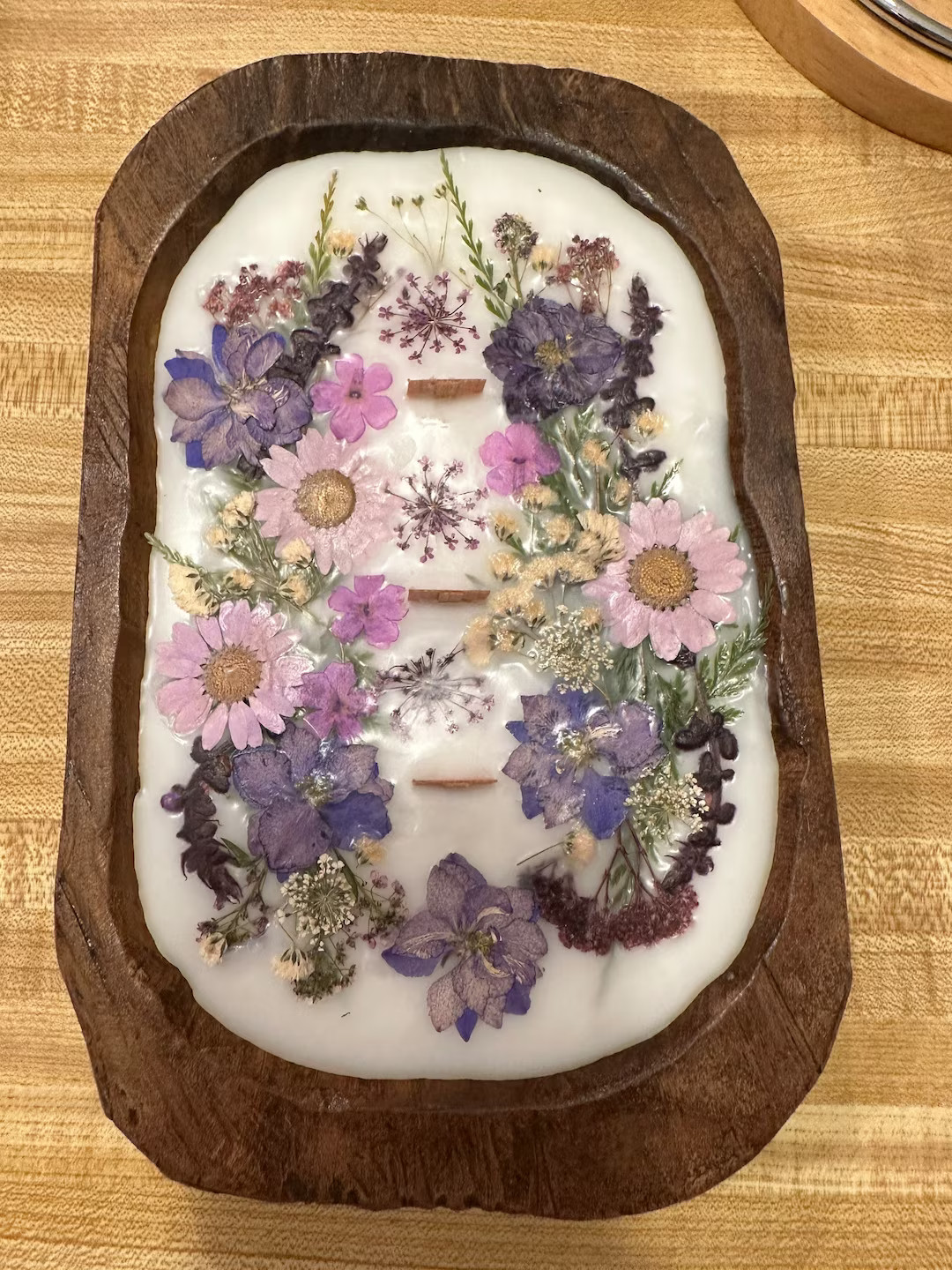 Dough Bowl Candle  • Doughbowl   •  Flower candle • oval bowl • Rustic Decor • Hobo Dec... | Etsy (US)